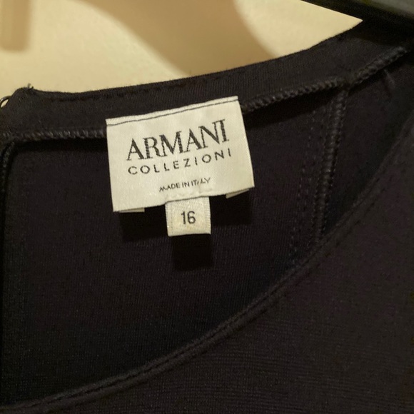 Armani Collezioni Navy Stretch Wool Dress, size 16 - Picture 3 of 4